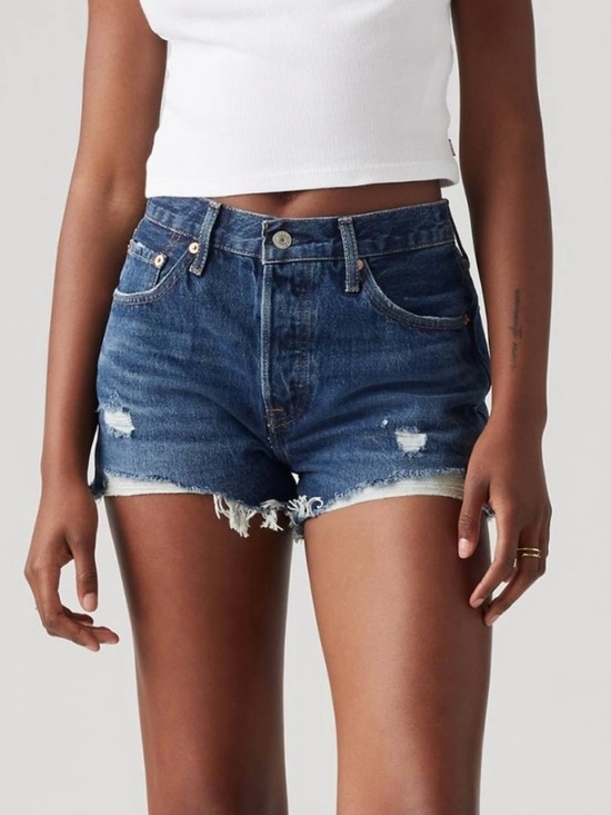 Levi's Pants - Levi’s 501 High Rise Distressed Denim Shorts Size 26